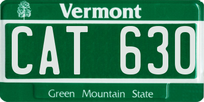 VT license plate CAT630
