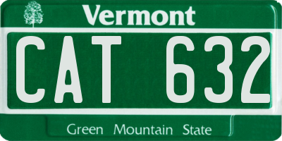 VT license plate CAT632