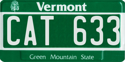 VT license plate CAT633