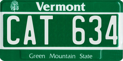 VT license plate CAT634