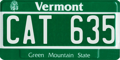 VT license plate CAT635