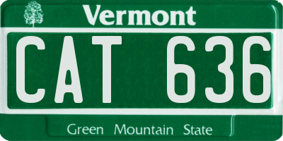 VT license plate CAT636