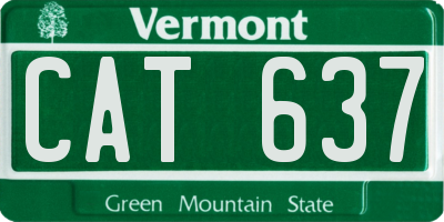 VT license plate CAT637