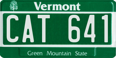 VT license plate CAT641