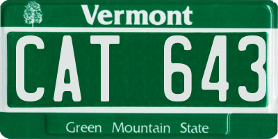 VT license plate CAT643