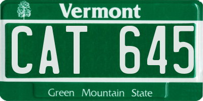 VT license plate CAT645