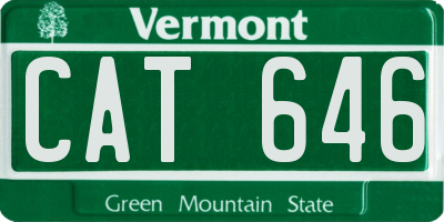 VT license plate CAT646