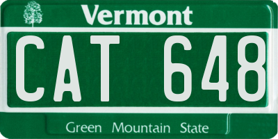 VT license plate CAT648