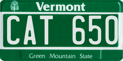 VT license plate CAT650
