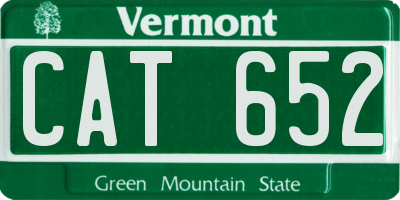 VT license plate CAT652