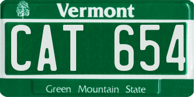 VT license plate CAT654