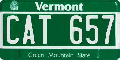 VT license plate CAT657
