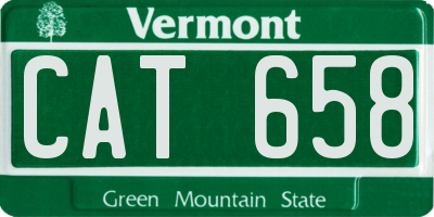 VT license plate CAT658