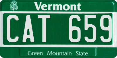 VT license plate CAT659