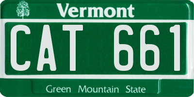 VT license plate CAT661