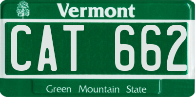 VT license plate CAT662