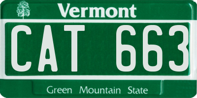 VT license plate CAT663