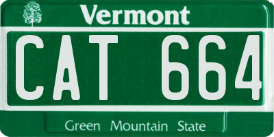 VT license plate CAT664
