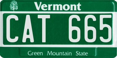 VT license plate CAT665