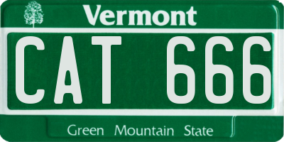 VT license plate CAT666