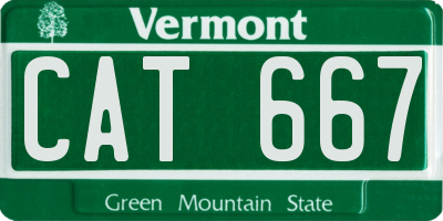 VT license plate CAT667