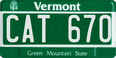VT license plate CAT670