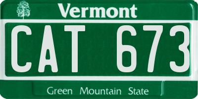 VT license plate CAT673