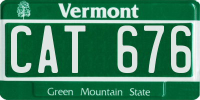 VT license plate CAT676