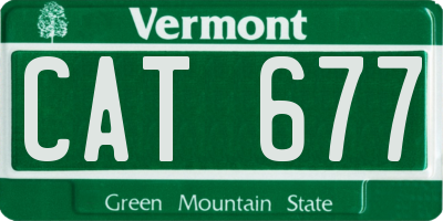 VT license plate CAT677