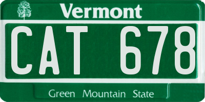 VT license plate CAT678