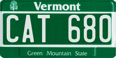 VT license plate CAT680