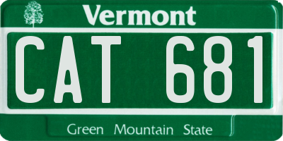 VT license plate CAT681