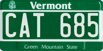 VT license plate CAT685