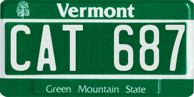 VT license plate CAT687