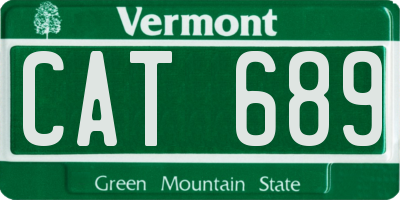 VT license plate CAT689