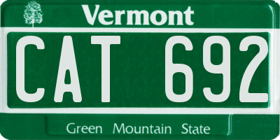 VT license plate CAT692