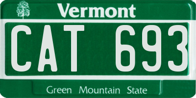 VT license plate CAT693