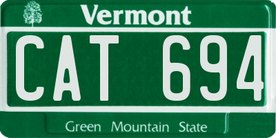 VT license plate CAT694