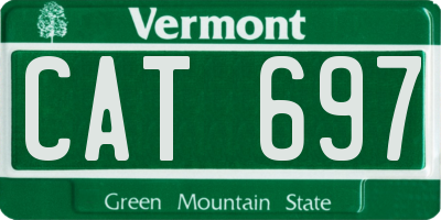 VT license plate CAT697