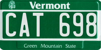 VT license plate CAT698