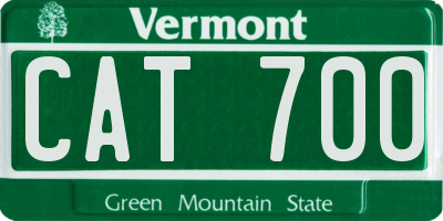 VT license plate CAT700