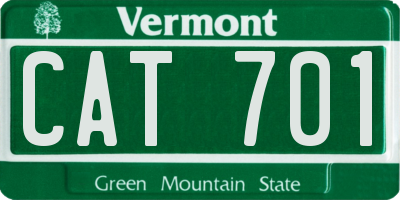 VT license plate CAT701