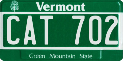 VT license plate CAT702