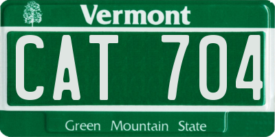 VT license plate CAT704