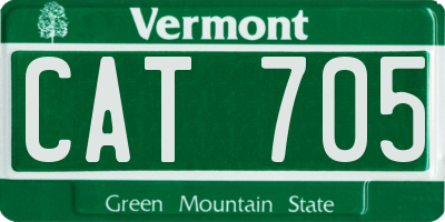 VT license plate CAT705