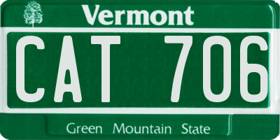 VT license plate CAT706