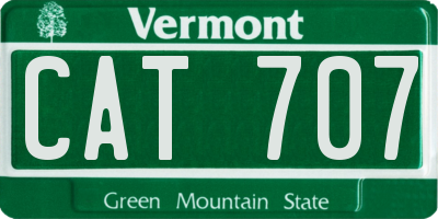 VT license plate CAT707