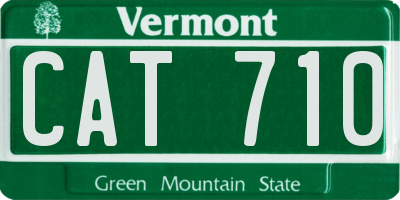 VT license plate CAT710