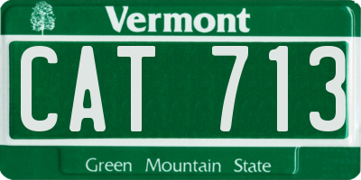 VT license plate CAT713