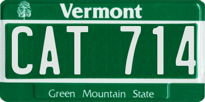 VT license plate CAT714